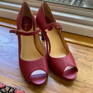 Cole-Haan Women’s Strap Heels, size 8.5, Red